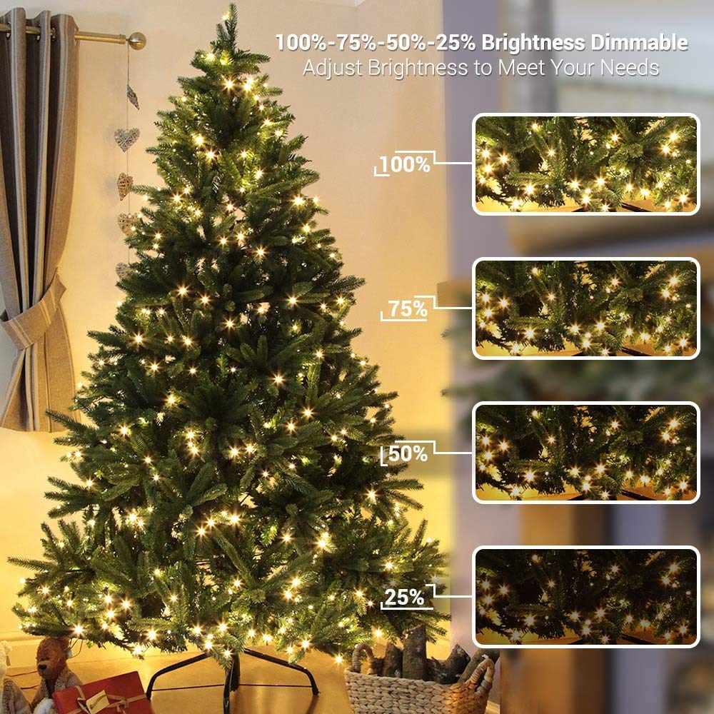 BrizLabs Color Changing Christmas Lights, 300 LED, 115ft, Warm White & Multicolor, 11 Modes, 24V Safe Adapter, Model GP-SW240DC0300-IP