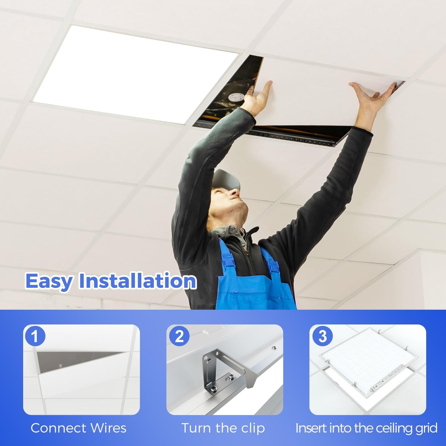 Aikvsxer 42 Pack 2X2 Led Flat Panel Light  Flush Mount Ceiling Light Kitchen Lighting Fixtures Bright 6500Lm 0-10V Dimmable Switchable 3000K/4000K/5000K/5700K/6500K  30W/35W/40W/45W/50W