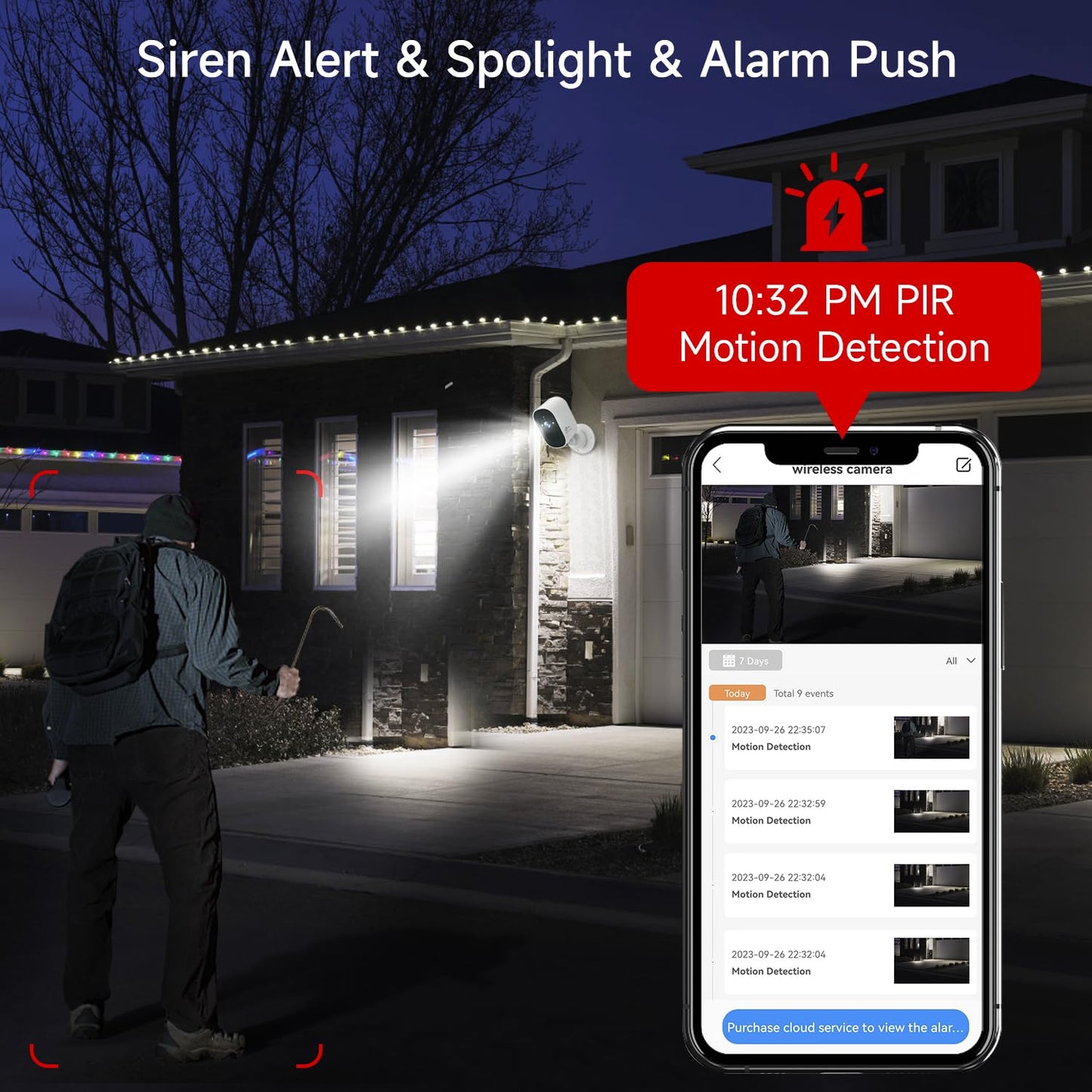 Xvim 2Pcs 1080P Security Cameras Wireless Outdoor, 1080P Wifi Indoor Home Security Cameras With Pir Motion Detection, 2.4Ghz Wif