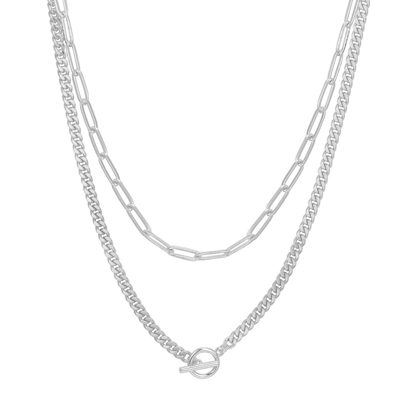 PAVOI 14K Gold Plated Double Lock Chain Necklaces for Women - Extender Chain Jewelry - Hypoallergenic 925 Sterling Silver Neckla