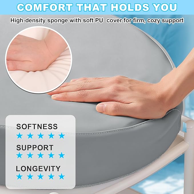 Baby Diaper Changing Pad, Wipeable Baby Changing Pad for Dresser, Contoured Waterproof Changing Pad with PU Cover, Non-Slip Safety Belt & Bottom, Portable, Lightweight