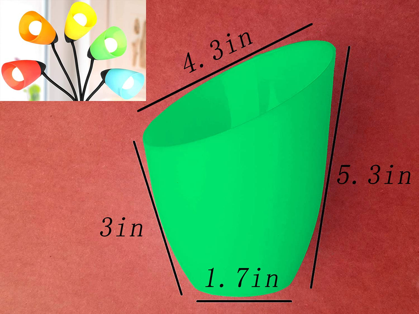 Velouer 2 Pack Plastic Lampshade, 5.7 High, 4.1 Diameter, Green Replacement For Led Floor Lamp