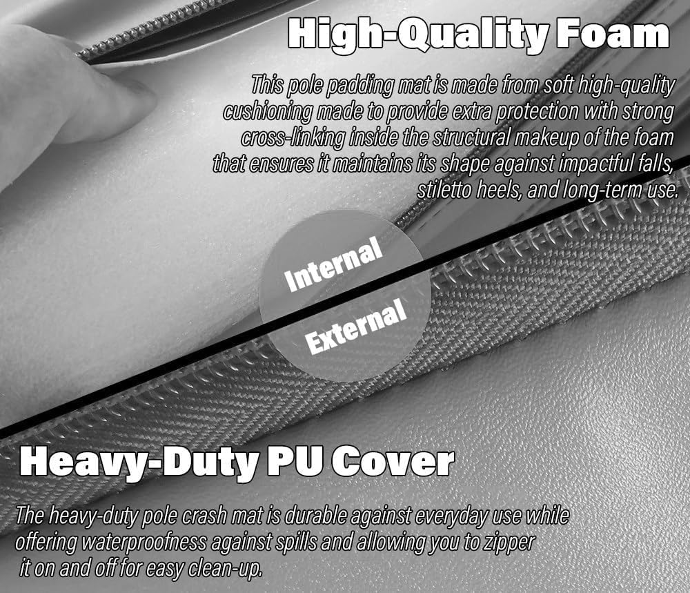 Foldable Dance Pole Crash Mat, Safety Protection for Beginners & Gymnastics, 1m-2m, Pink, 140cm/4.6ft, 5cm/2in Thick - Ideal for Home Fitness & Dance Studios