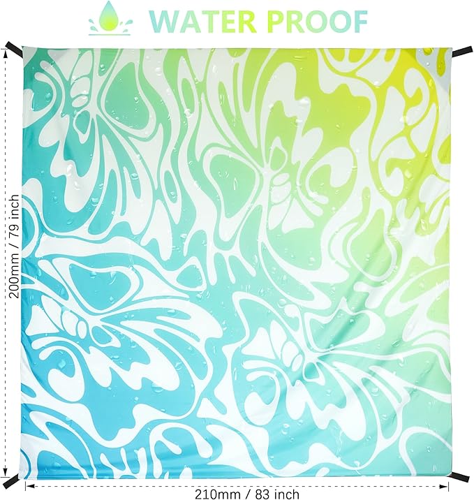 AISPARKY Beach Blanket Waterproof Sandproof, Oversized Large Beach Mat 79" X 83"/120"x108" for 1-8 Adults, Quick Drying&Compact&Lightweight, Picnic Mat Vacation Essentials for Beach Camping Travel