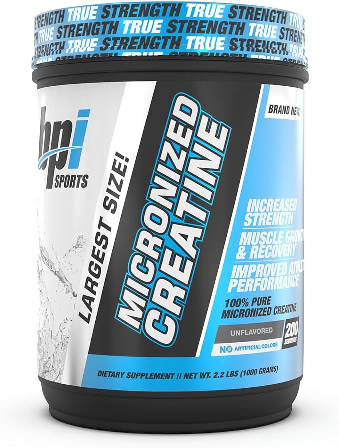 BPI Sports Micronized Creatine - Increase Strength - Reduce Fatigue - Lean Muscle Building - 100% Pure Creatine - Better Absorption - Supports Muscle Growth - Unflavored (200 Servings)