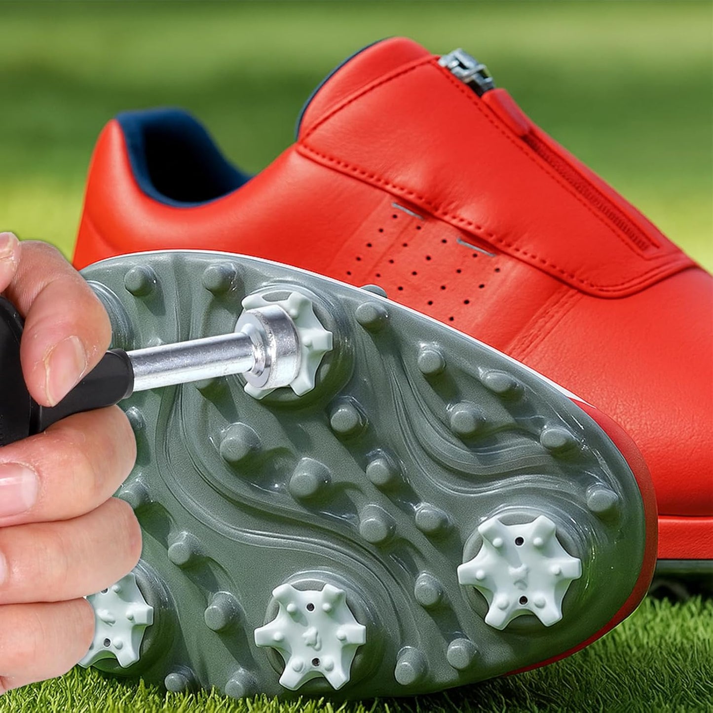 Golf Shoe Spikes Wrench, Stainless Steel Golf Shoe Spike Removal Tool Universal Spike Shoes Replacement Tool, Remover Tools with Comfortable Grip for Shoes