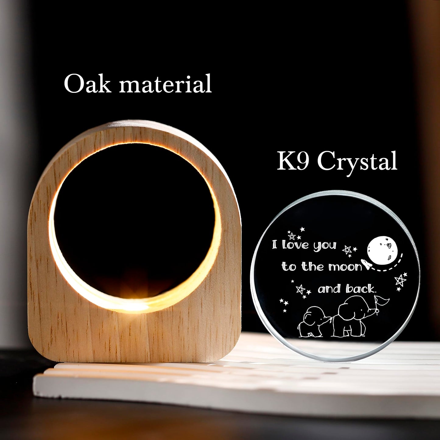 Zhshwat Mothers Birthday Day Gifts For Mom/Daughter  I Love You To The Moon And Back 3D Crystal Night Light Gifts For Mothers Day Thanksgiving Birthday Gifts From Daughter Son