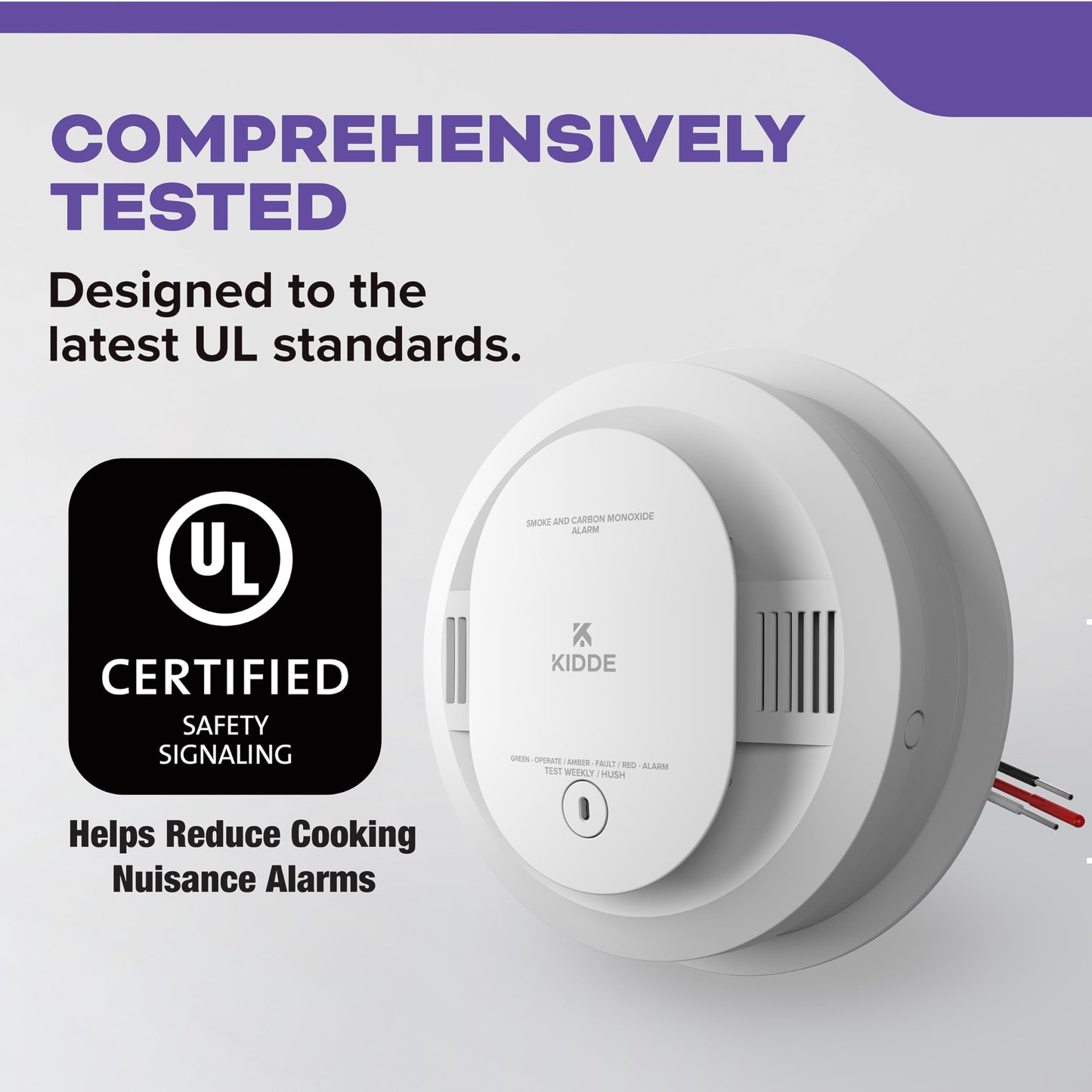 Kidde Hardwired Smoke & Carbon Monoxide Detector, AA Battery Backup, Voice Alerts, Interconnectable, LED Warning Light Indicators, 2 Pack