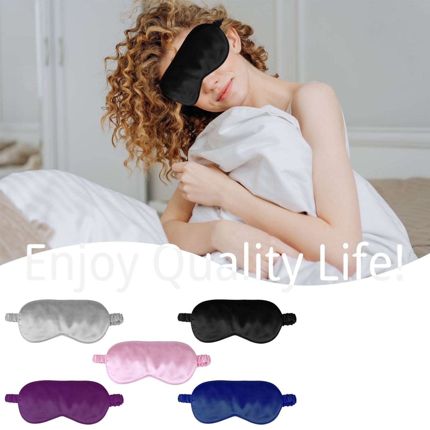 1 Pack Sleep Mask, Silk Eye Mask with Elastic Strap, Blindfold, Soft Silk Sleeping Mask for Girls, Women, Men (Purple)