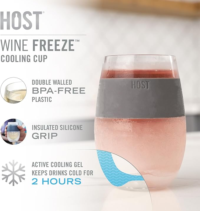 Host Cooling Cups 8.5oz Set of 4, Freezable Tumbler with Freezing Gel, Mothers Day Gifts, Mom Birthday Gifts, Gifts for Mom Gifts for Women, Assorted