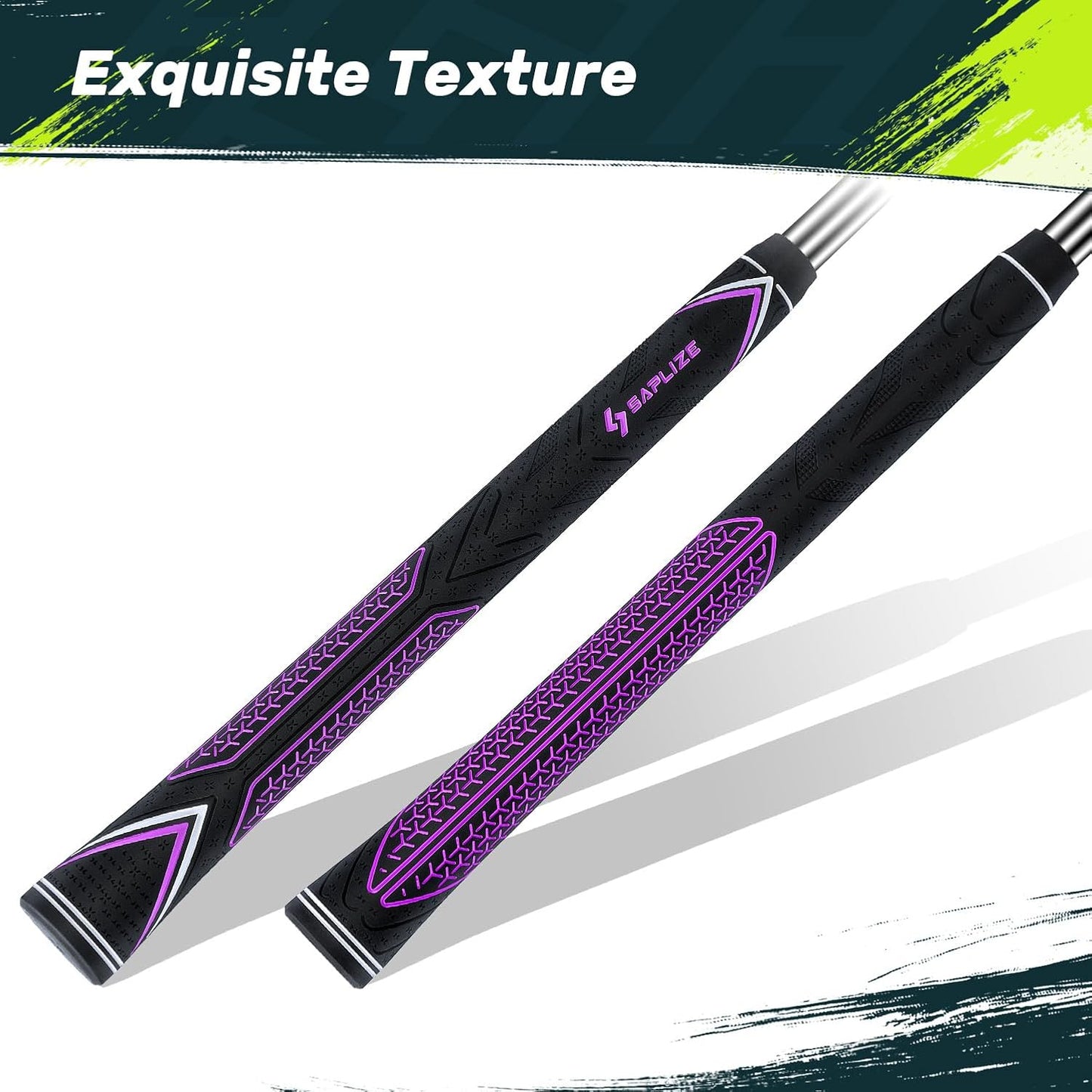 SAPLIZE High-performance Rubber Golf Grips 13 Pack, High Shock Absorption, Non-slip, Choose from 13 Grips with 15 Tapes or Full Regripping Kit, Std/Mid/Jumbo, CC10 Series