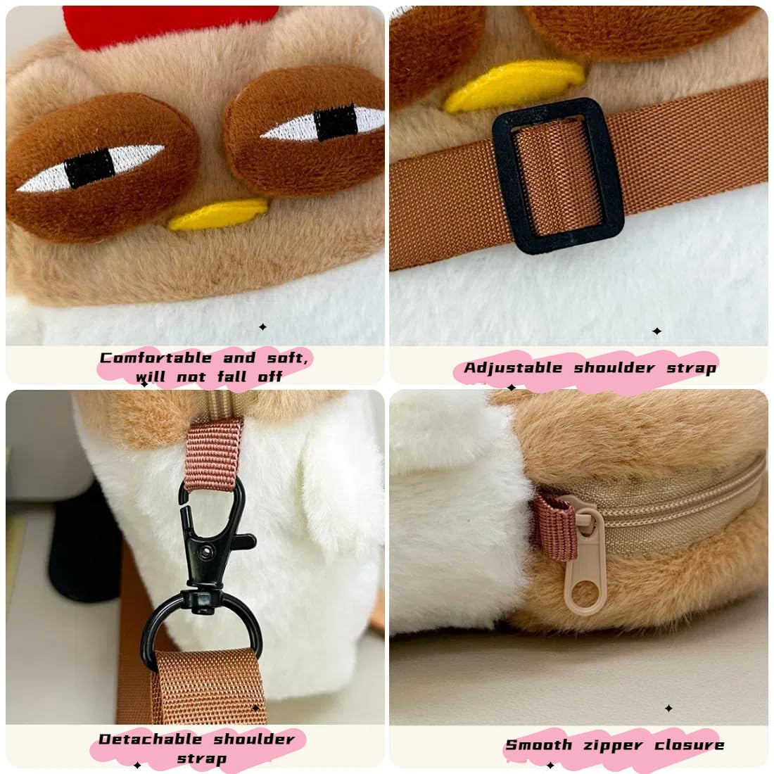 Cute Chick Purse for Girls, Mini Novelty Kids Purse, Kawaii Plush Anime Crossbody Bag for Little Girls, Teen Girls Trendy Stuff, Girls Crossbody Fluffy Purse for Kids, Perfect Gifts for Child
