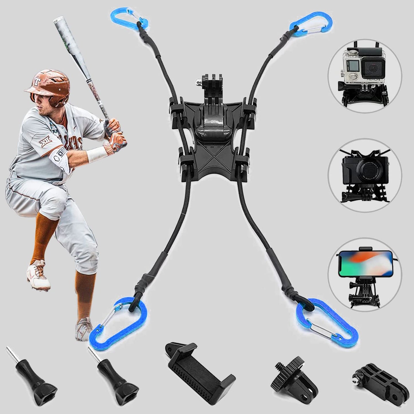 Lekullna Fence Mount Fence Mount Compatible With, Iphone Mevo Start And Other Action Cameras For Softball, Tennis, Baseball, Foo