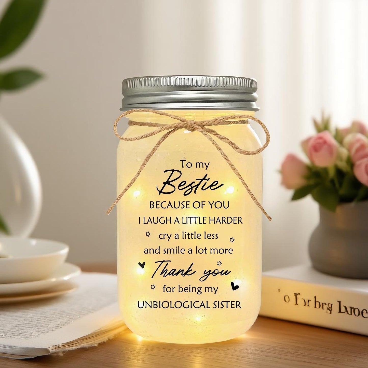 Le Xiaoxi Best Friend Birthday Gifts For Women  Mason Jar Night Lights - Christmas Mother S Day Birthday Gifts For Women Friendship
