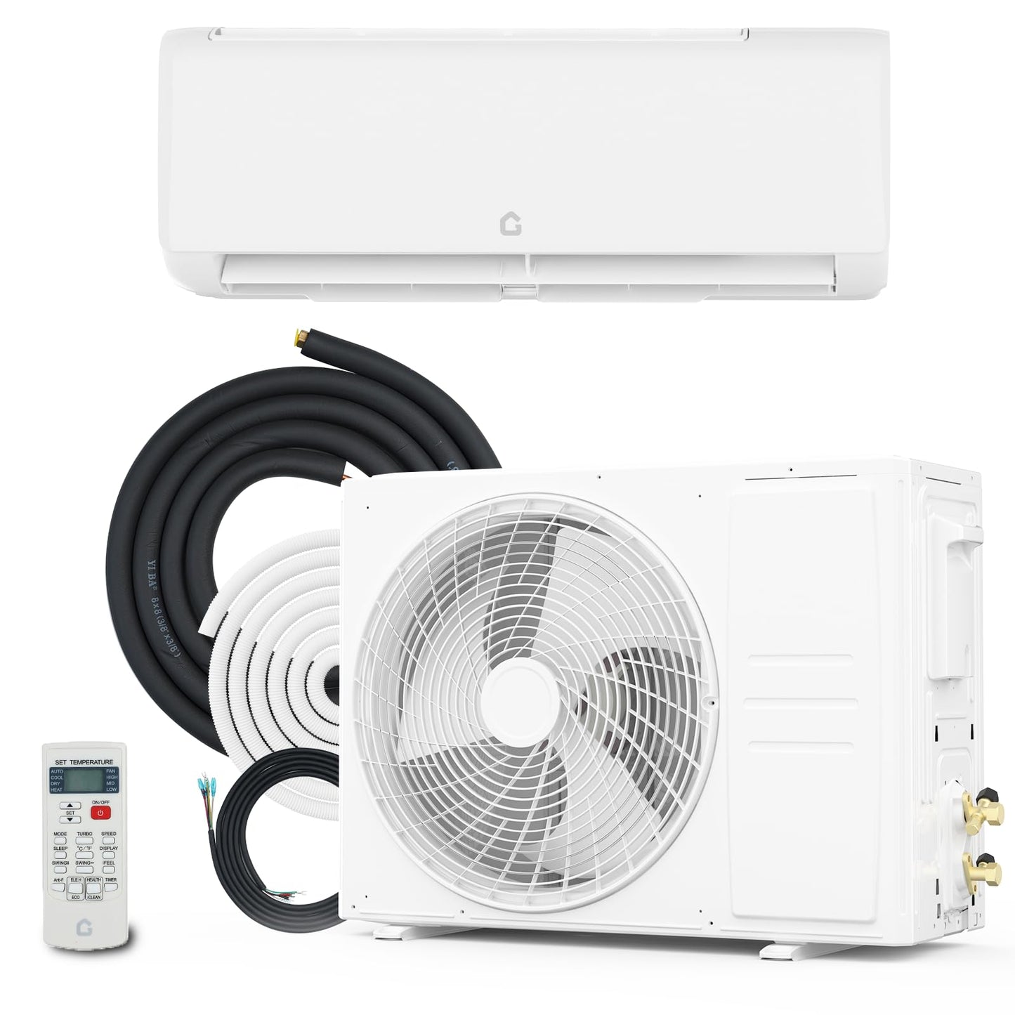 GarveeTech 9000 BTU Mini Split Air Conditioner,18.5 SEER2 Ductless Inverter AC w/ 230V, Cool Up to 450 Sq. Ft with Heat Pump Sys