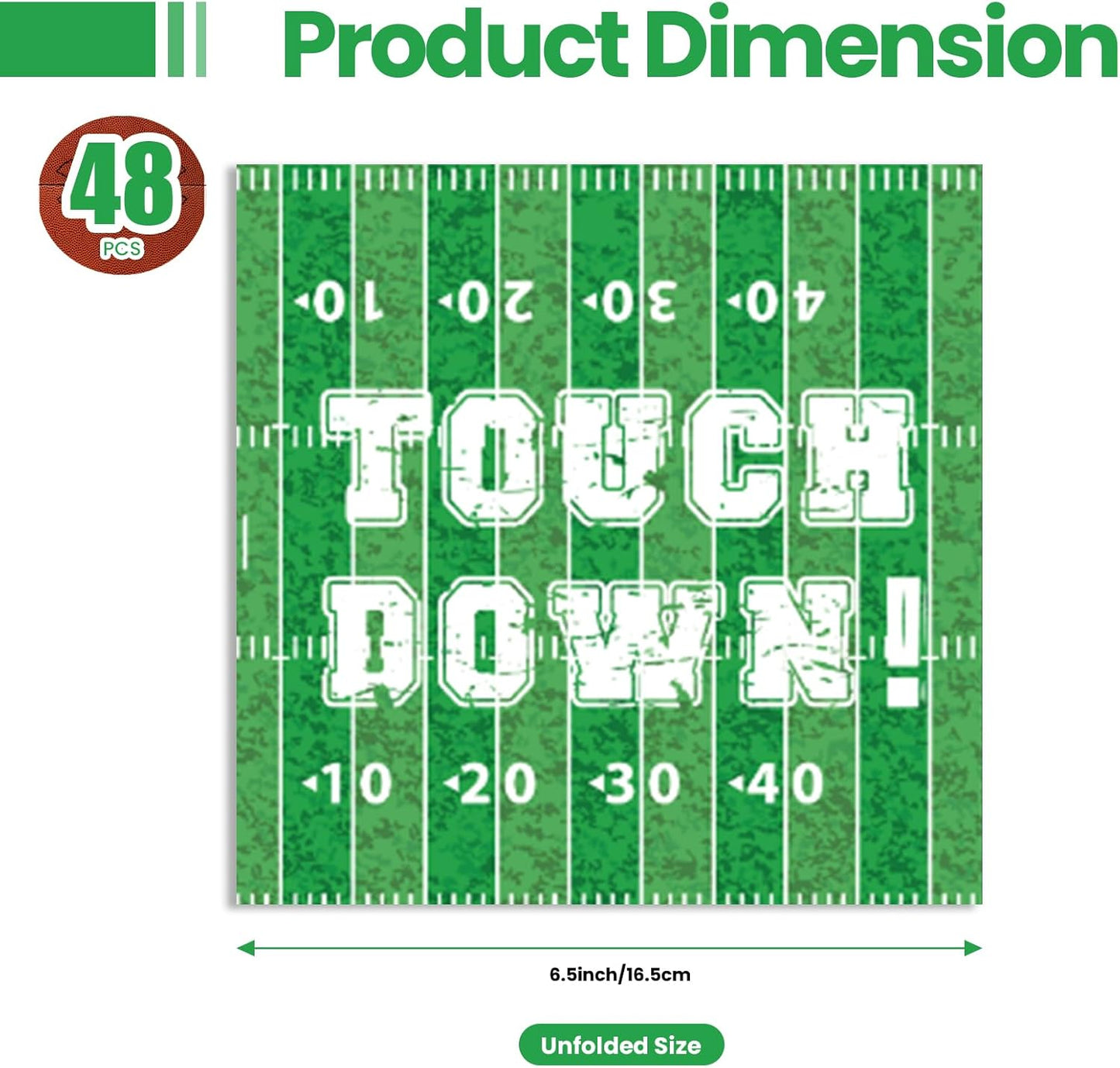40PCS Football Paper Napkins 13 x 13 Inches Luncheon Napkins Cocktail Napkins Disposable Sports Theme Decorations for Kids Baby Shower,Birthday Party, Basketball Theme Party Supplies