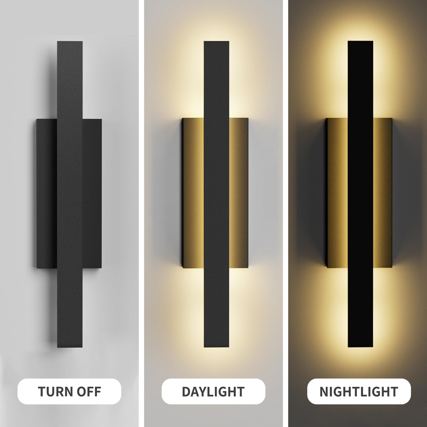 Lamqee 31 Inch Aluminum Long Outdoor Wall Lights  3000K 1600Lm 32W Led Modern Exterior Lighting Fixtures  Ip65 Waterproof Matte Black Linear Outside Sconce Wall Mount For House Porch Patio Garage Door