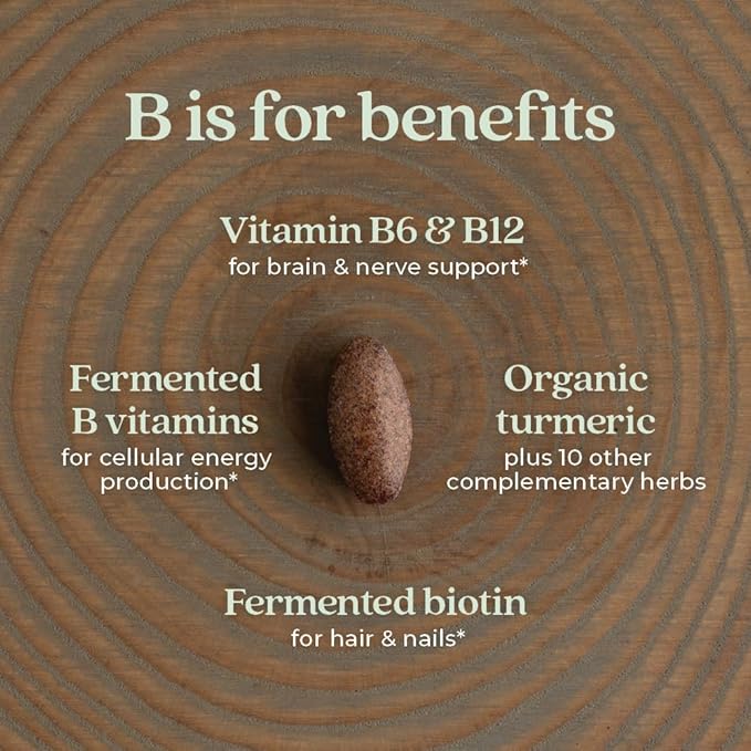 New Chapter Vitamin B Complex – Fermented Coenzyme B Complex Rich in Vitamin B12 + Vitamin B6 + Biotin + Made with Organic Ingredients - 90 ct
