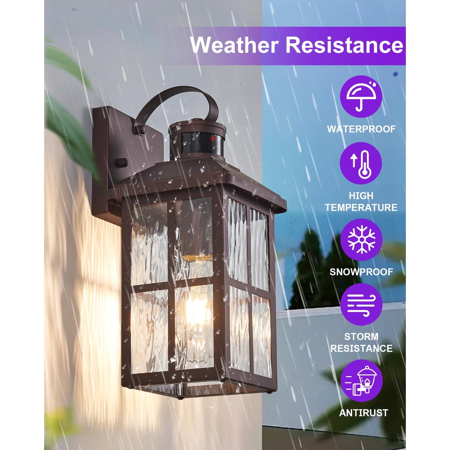 Porch Lights Outdoor With Remote Control: Motion Sensor Exterior Lighting Fixtures Intelligent 4 Lighting Modes Outdoor Wall Lights Sconce Lights For House Patio Front Door Garage