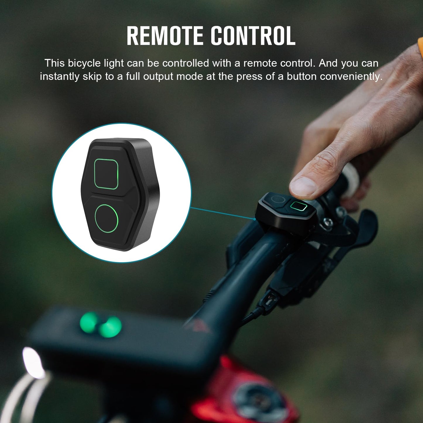 OLIGHT RN2000 LED Rechargeable Bike Light, 2000 Lumens, Waterproof, Remote Control, Black