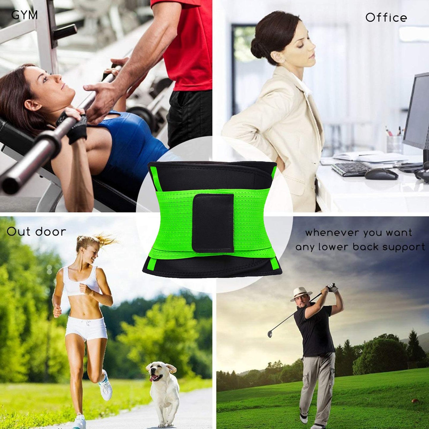 VENUZOR Waist Trainer Belt for Women - Waist Cincher Trimmer - Slimming Body Shaper Belt - Sport Girdle Belt (UP Graded)(Green,Medium)