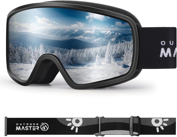 OutdoorMaster Kids Ski Goggles OTG Snowboard Goggles with 100% UV Protection Kids Snow Goggles for Boys Girls Toddler