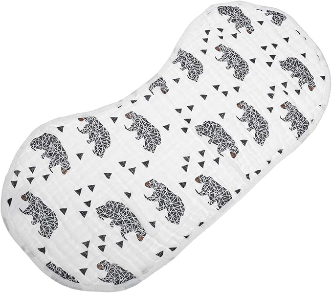 ShoppeWatch Muslin Burp Cloths Baby Burping Bibs 100% Natural Cotton 5-Pack Large 6 Layers Thick Soft Absorbent Cloth Spit Up Dribble Towels Rags for Newborns Baby Boy or Girl Unisex BB28