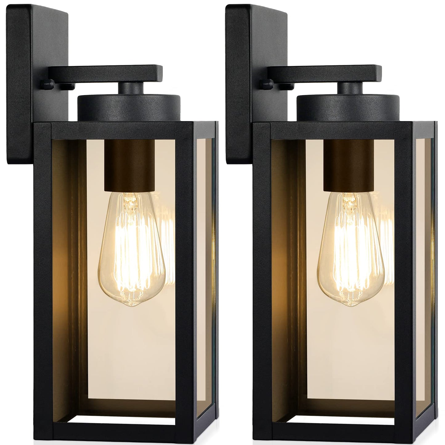 18In Large Outdoor Wall Light Fixtures  Exterior Lighting Fixtures Porch Sconces Wall Mounted  Waterproof Black Outdoor Wall Lanterns Lamps  Outside Lights For House Patio Front Door Entryway  2-Pack