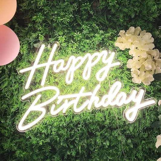 Happy Birthday Neon Sign, 22.4"x13.8" Happy Birthday Sign for Birthday Party Decor, Happy Birthday Light Up Led Signs for ...