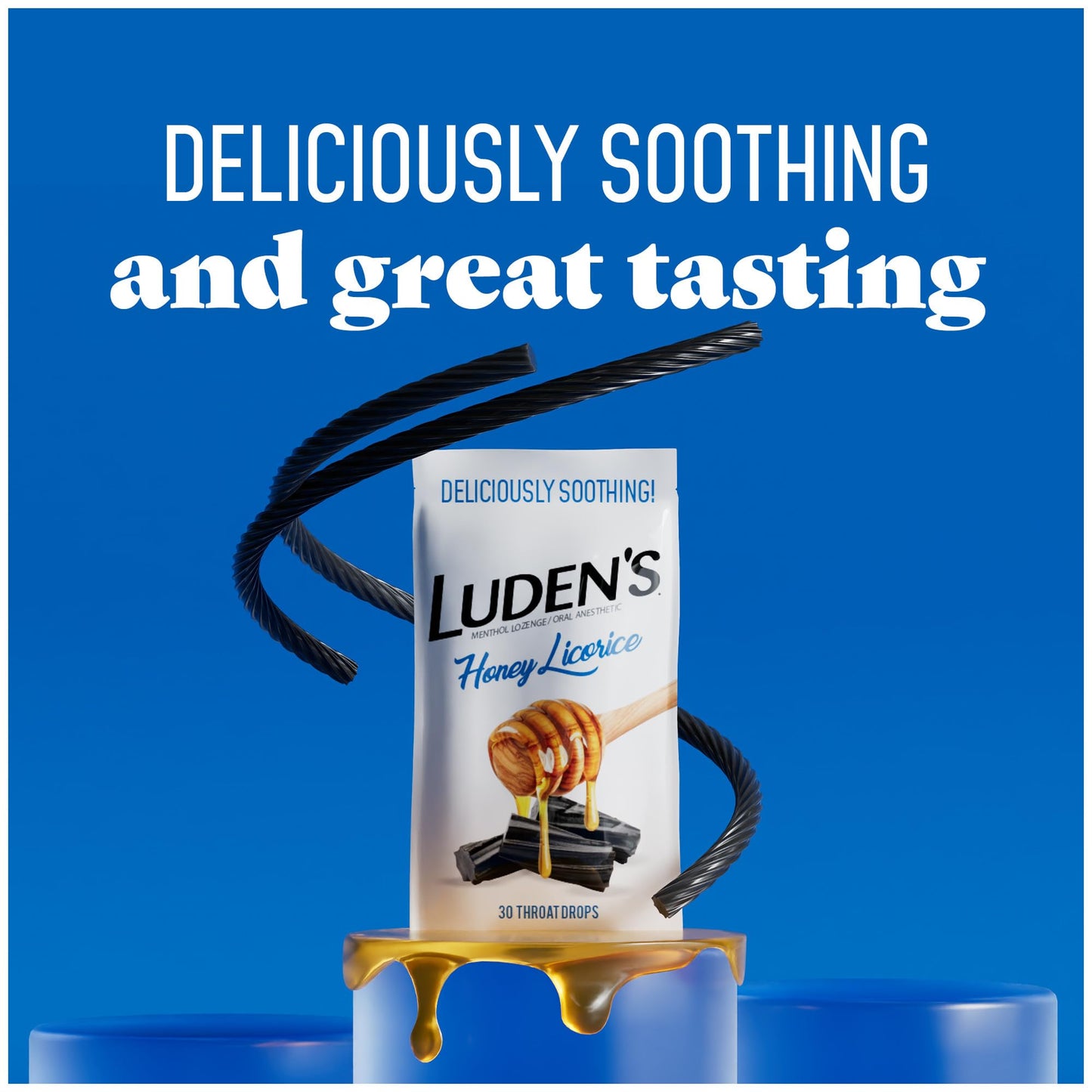 Ludens Soothing Throat Drops, Honey Licorice, 30 ct (Pack of 3)