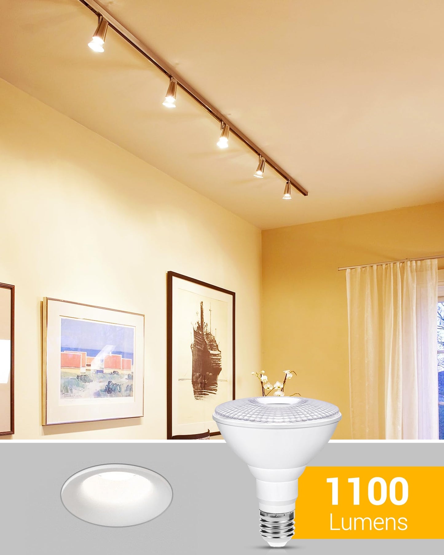 Flaspar Par30 Outdoor Led Flood Light Bulbs  Dimmable 12W(100W Equivalent) Led Spotlight  3000K Warm White E26 Base 1100Lm  Indoor Outdoor Recessed Bulb  Track Lighting  2 Pack