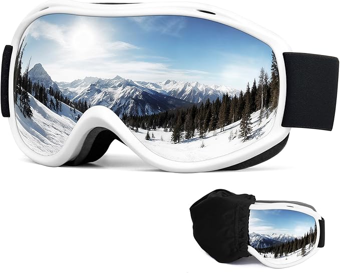 FMY Ski Snowboard OTG Goggles,Anti Fog UV400 Protection Skiing Snowmobile Goggles for Men Women Youth