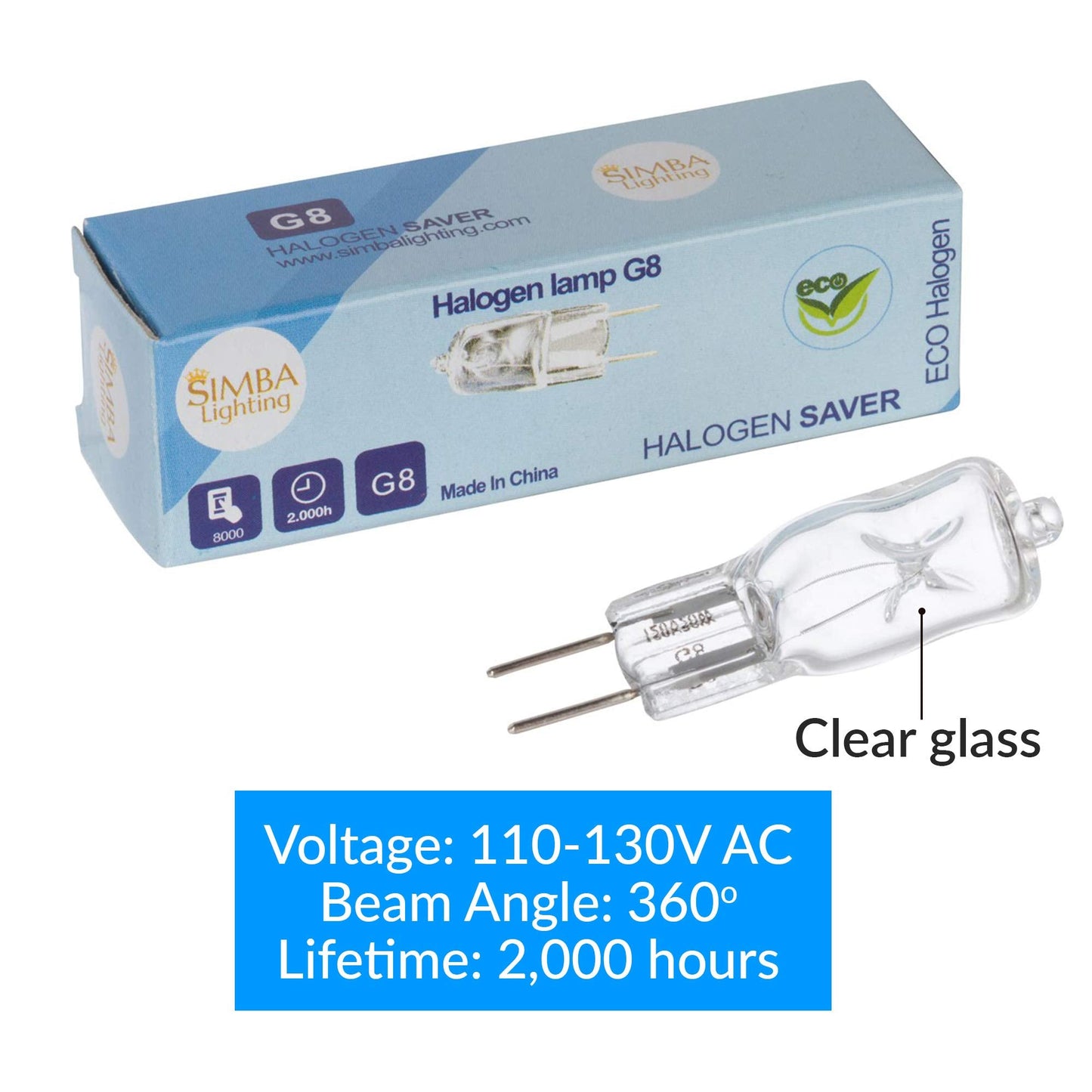 Simba Lighting Halogen Light Bulb G8 T4 20W Jcd Bi-Pin (10 Pack) Shorter 1-3/8 (1.38) Length For Under Cabinet Puck Lights  Kitchen Hood  Landscape Lights  Desk Lamps 120V Dimmable  2700K Warm White