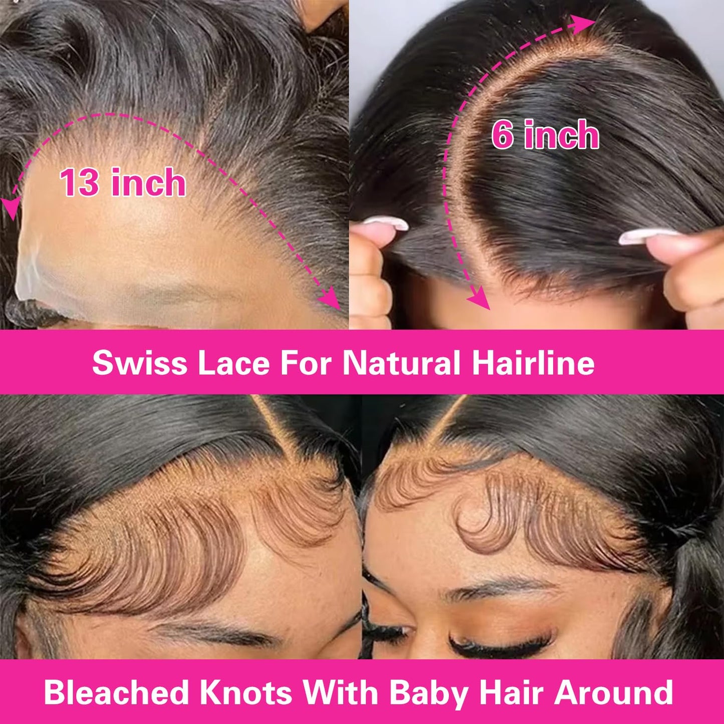 Mihugass Real 13x6 Lace Front Human Hair Wigs For Women 250% Density #1 Jet Black Color Lace Frontal Wigs 280g HD Transparent La