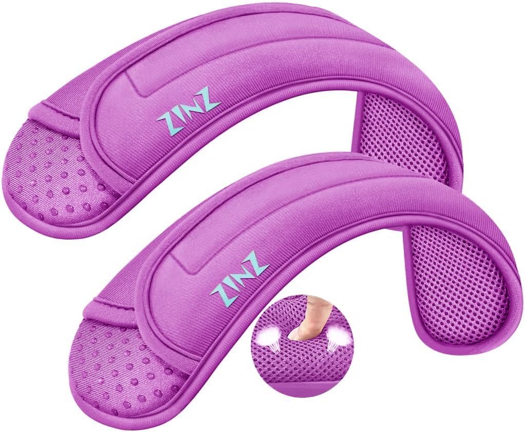 ZINZ 2-Pack Universal Shoulder Pad with Ultra thick Cushion for Bag Luggage Bag Crossbody, Plus Long & Anti-Slip & Breathable,Purple-2Pack