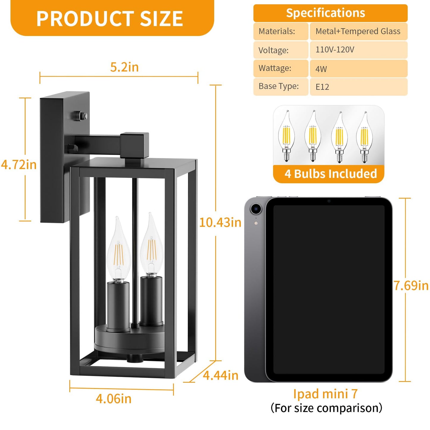Dusk To Dawn Outdoor Lighting Fixtures Wall Mount  Outside Exterior Front Porch Lights For House  Sensor Wall Sconce Lantern Lamp  Waterproof Black Coach Lights For Garage Patio (2 Pack)