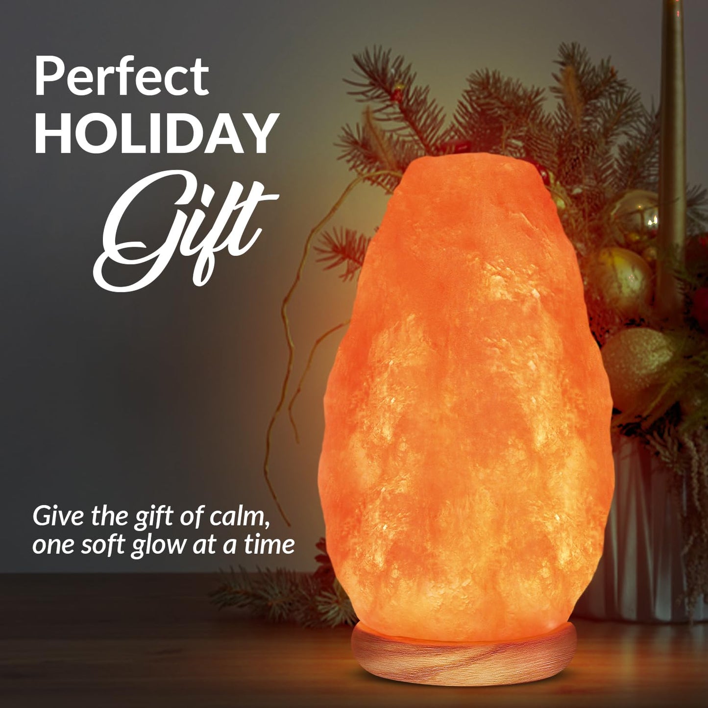 Himalayan Glow Usb Himalayan Salt Lamp - Touch Dimmer, Wooden Base, Led Bulb, 5-7Lbs, Salt Lamp