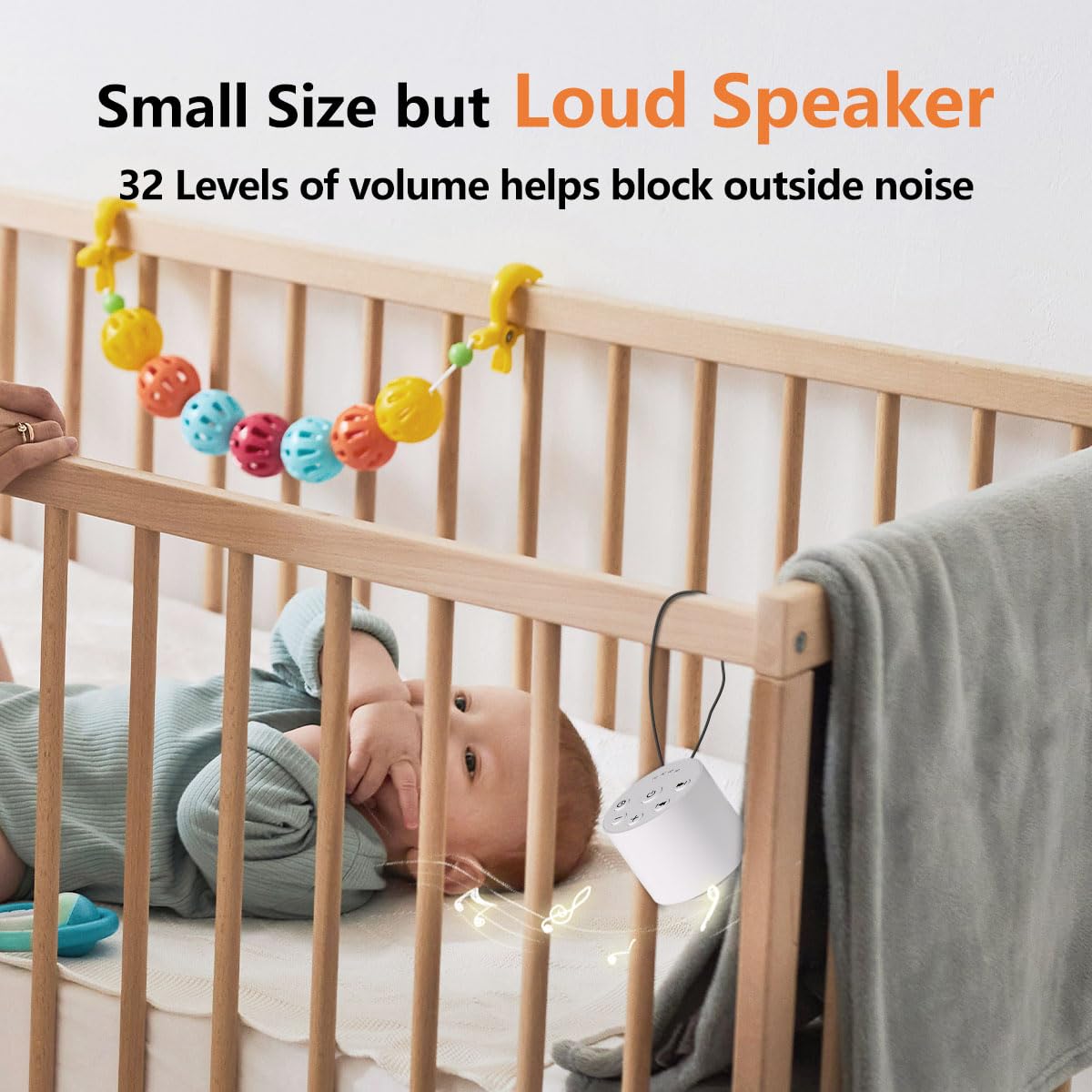 Color Noise Sleep Sound Machine Portable White Noise Machines with 30 Soothing Sounds 32 Levels Volume 4 Timer Options Compact Auto-Off Memory Function for Family Office Travel Everyone