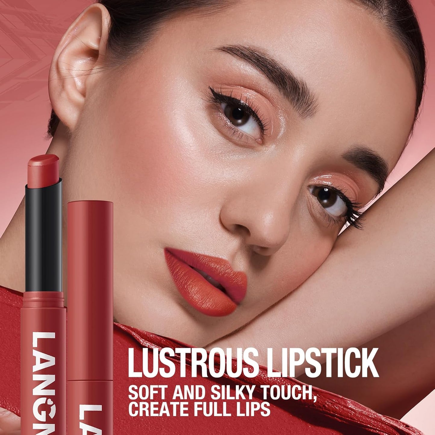 Jolilab 2Pcs Velvet Matte Lipstick Nude Matte Soft Dark Color Stick High Pigmented Long-Lasting Waterproof Lip Stick Lip Balm Beauty Cosmetics Gift for Girls and Women（11#+12#