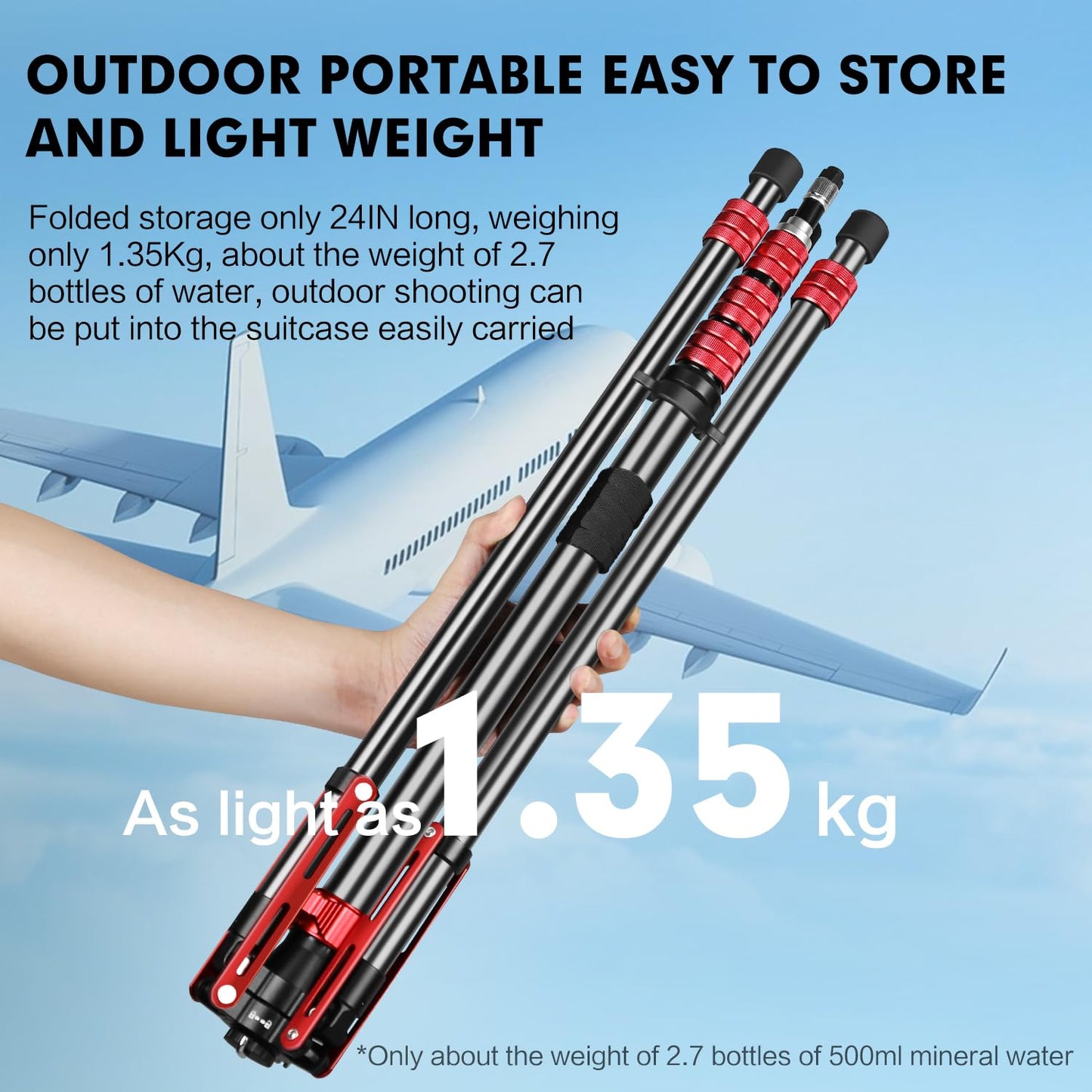 FreeSea Light Stand Aluminum, Adjustable Tripod Stand for Photography, 260cm/102inch Studio Sturdy Tripod for Speedlite Flash Softbox Strobe Light Camera with Carrying Bag