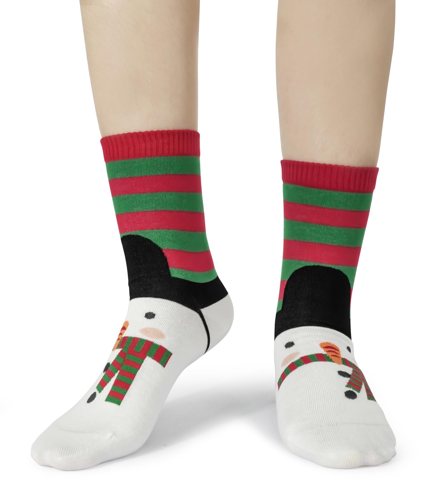 BenSorts Women's Cute Socks Christmas Fun Dress Socks Calf Crew Socks Gifts for Women Girls Mom 6 Pairs Size 5 6 7 8 9 10 11
