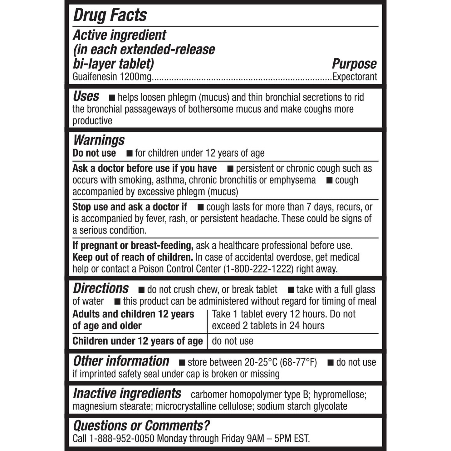 HealthA2Z® Mucus Relief | Guaifenesin 1200 mg | 100 Tablets | 12 Hour | Expectorant | Relieves Chest Congestion | Thins and Loosens Mucus (100 Tablets)