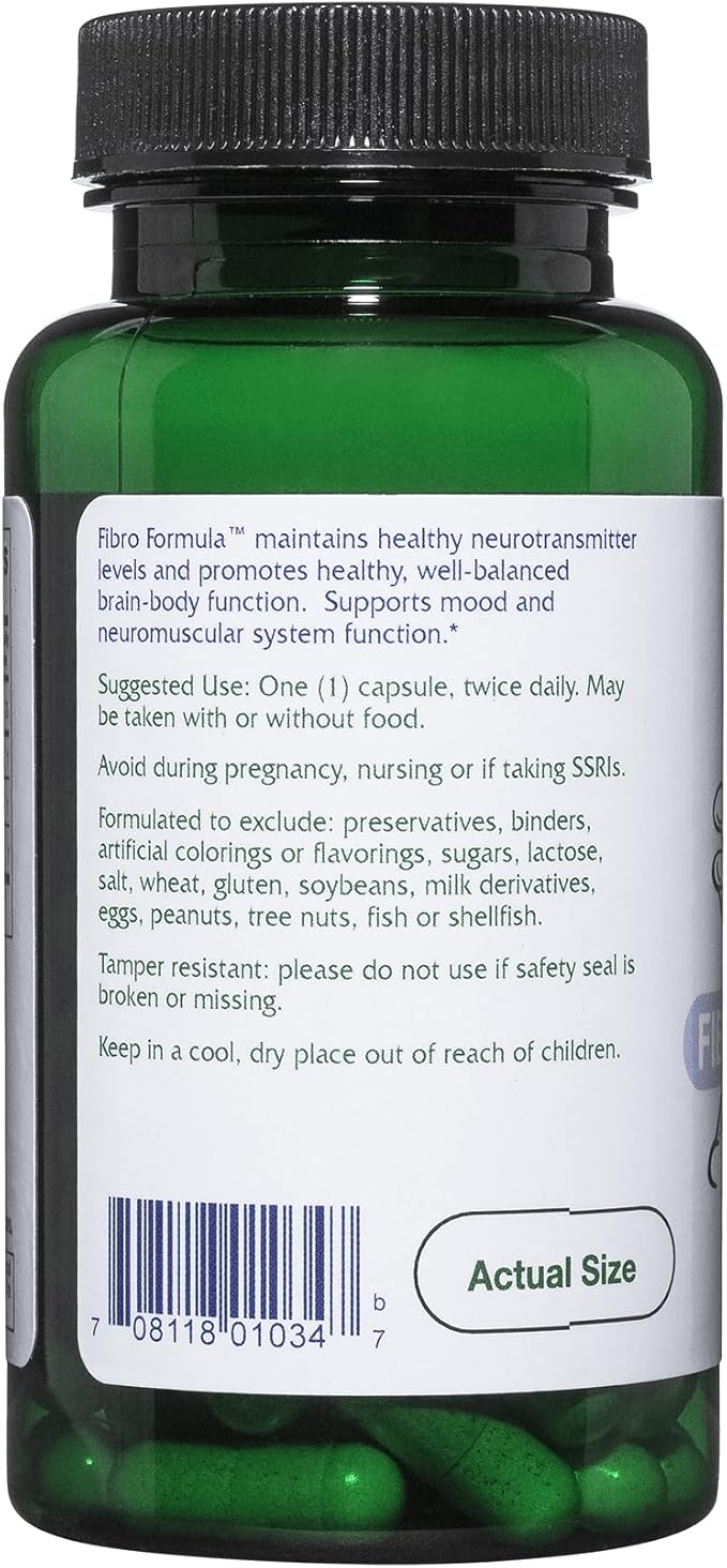 Vitanica Fibro Formula, Fibromyalgia Relief Support, Saffron Extract 60mg, 5 HTP 100mg, Pea 300mg, Dr Formulated Neuro Muscular Support Supplement, Vegan, Non-GMO, 60 Capsules