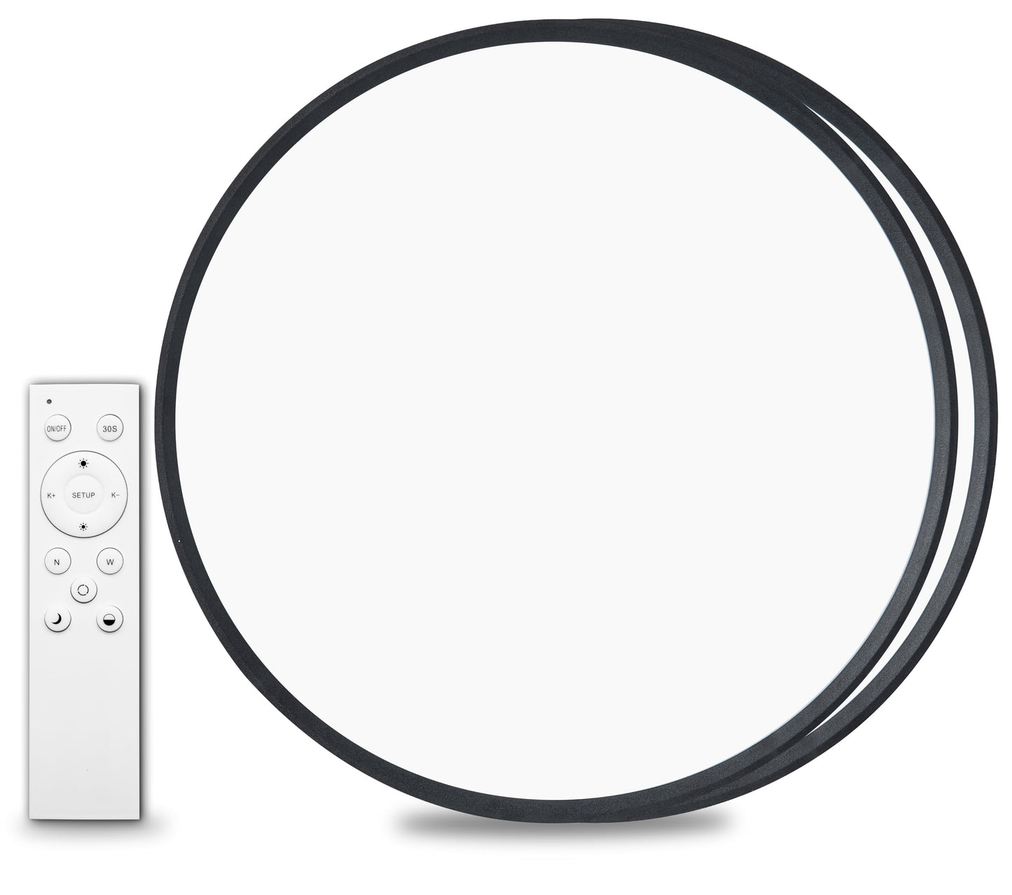 Bright Future Lighting 20 Inch LED Flush Mount Ceiling Light Panel, Dimmable, 40W, 4350LM, Adjustable Color, Black, 2Pack