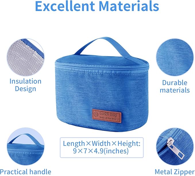 Bento Lunch Box Set -2 Stackable Adult And Women's Lunch Boxes - Including Lunch Bag, Leak Proof And Bisphenol Free A - Built-In Cutlery Set - Dishwasher Safe (Blue)