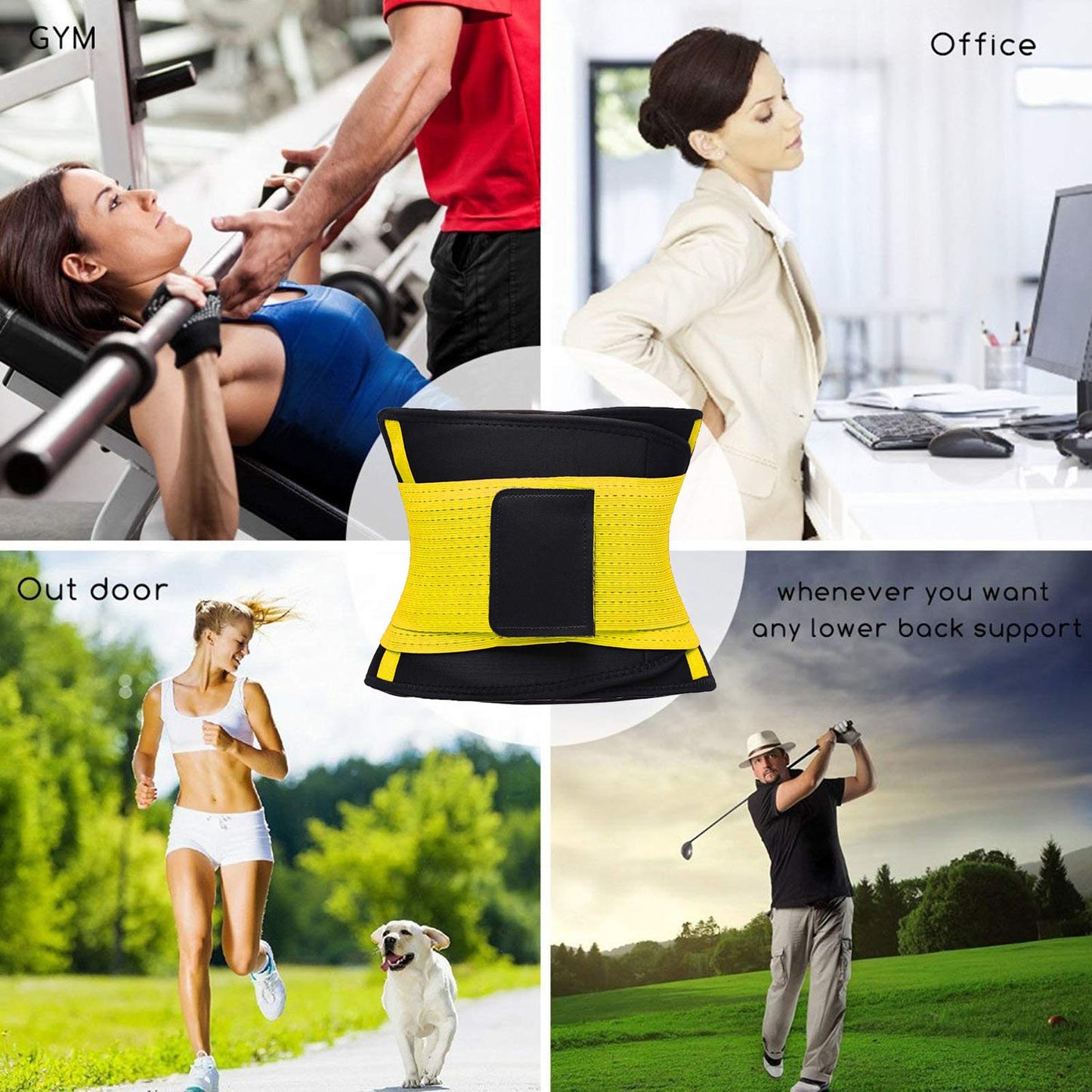 VENUZOR Waist Trainer Belt for Women - Waist Cincher Trimmer - Slimming Body Shaper Belt - Sport Girdle Belt (UP Graded)(Yellow,Small)
