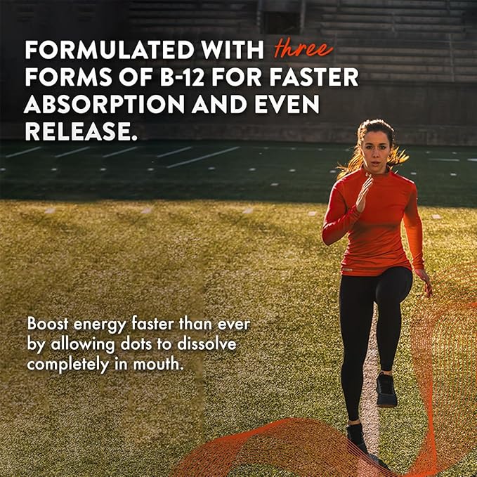 Mt. Angel Vitamins - Triple B-12 Dots | Fast-Dissolving Dots, Blend of Methylcobalamin, Adenosylcobalamin & Hydroxocobalamin, Supports Energy and Nervous System Health – 60 Dots