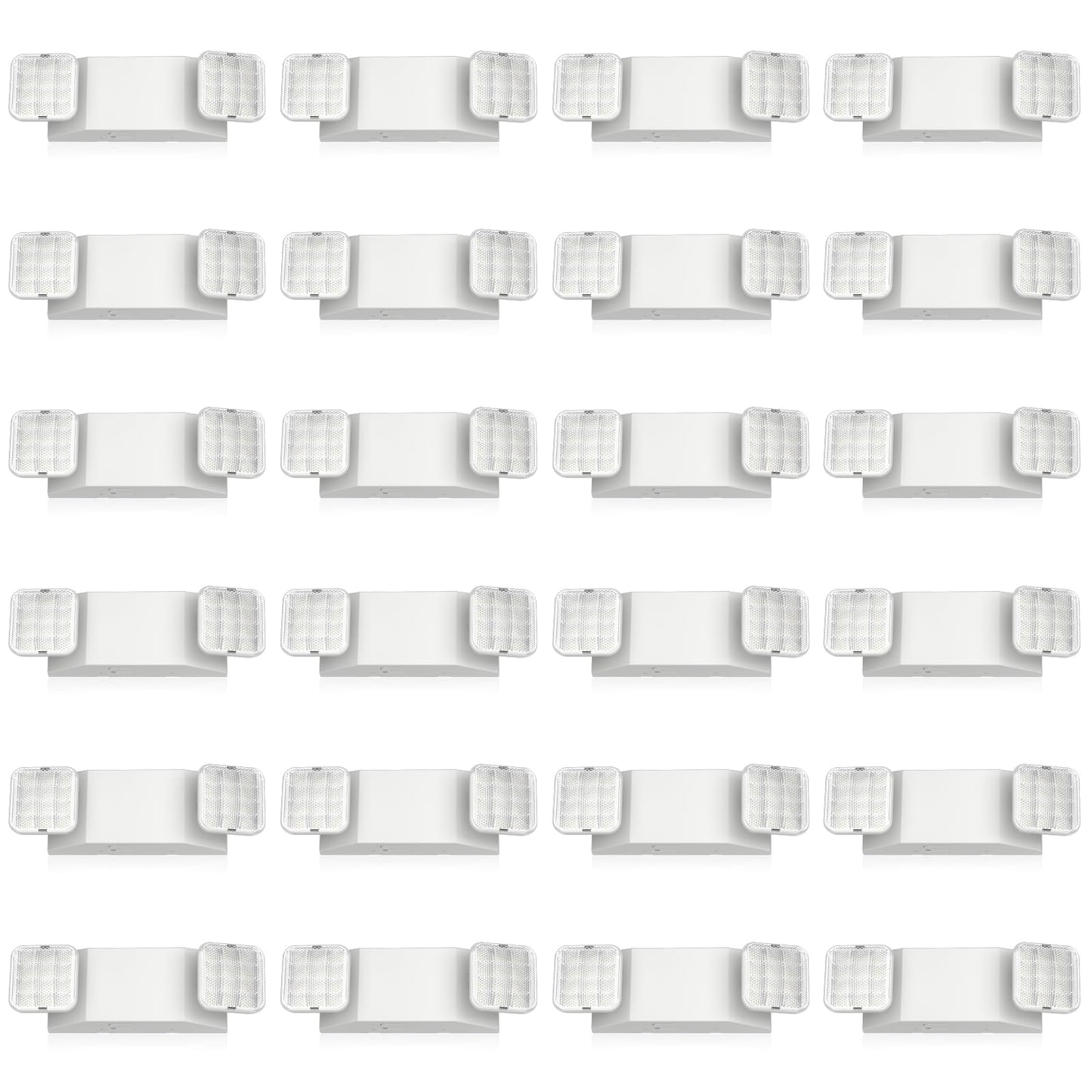 Freelicht 24 Pack Led Emergency Lights For Business  With Battery Backup  Two Head Adjustable Led Emergency Square Lighting  Ul 924 Certified