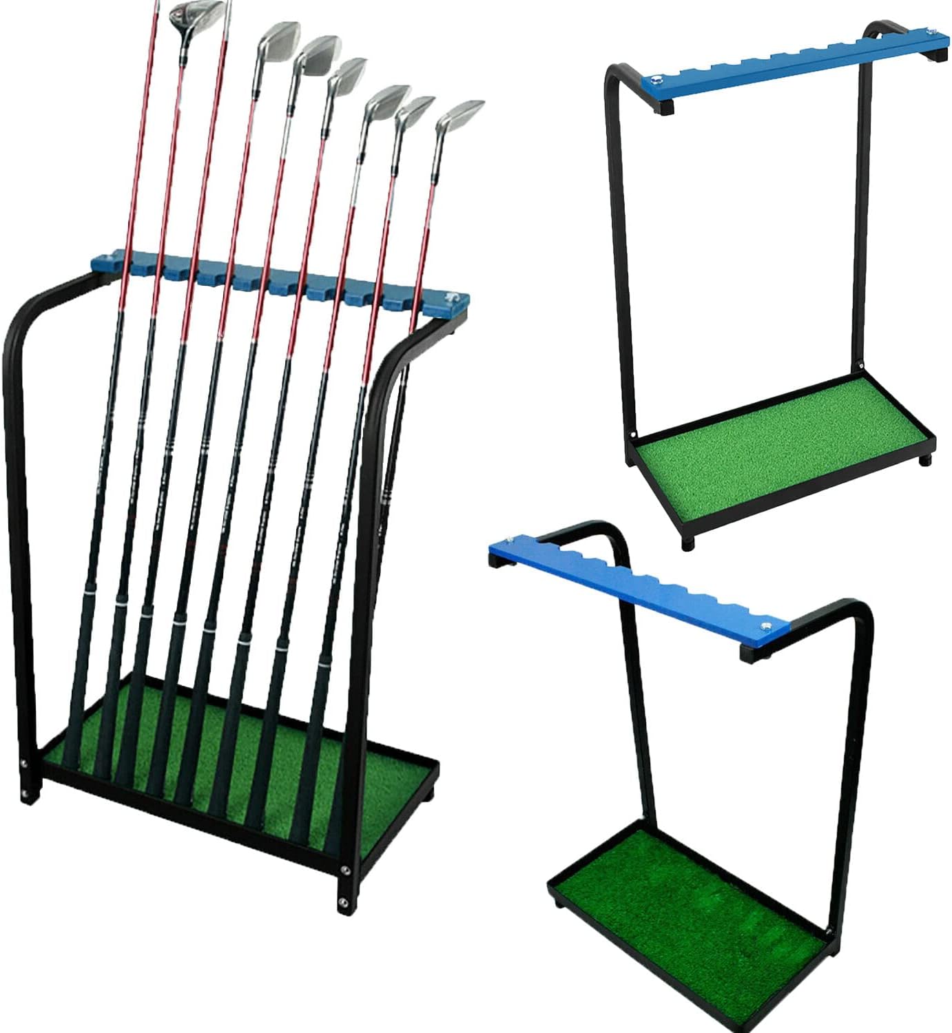 Nisorpa Golf Club Rack Golf Club Organizer 9 Clubs Golf Putter Stand Holder -Indoor Display Rack Metal Golf Club Display Rack for Storage Sports Outdoors Wall Garage