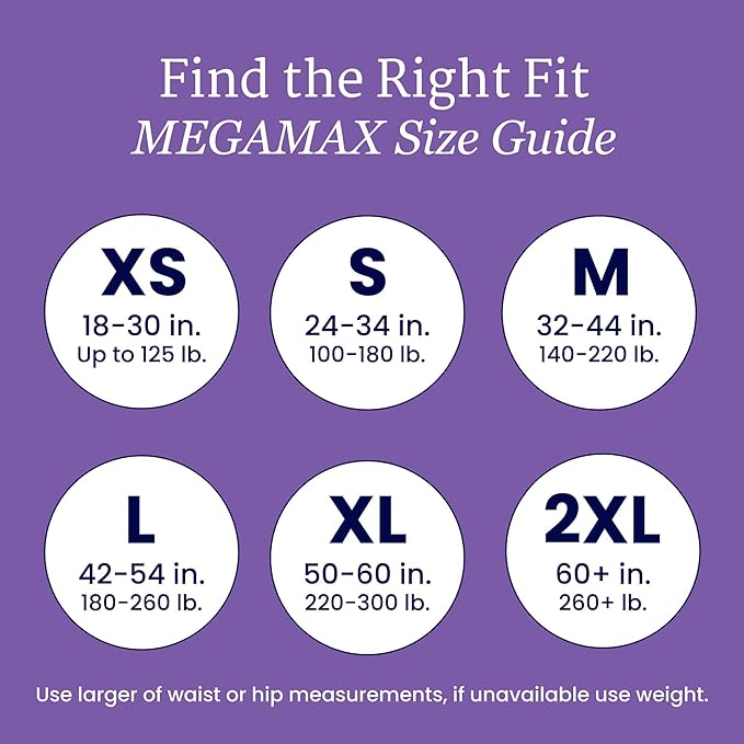 NorthShore MegaMax Adult Overnight Diapers, 12-Hour Tab-Style, Small, 40 Count Case, Black, 24-34 inches, Unisex Incontinence Underwear